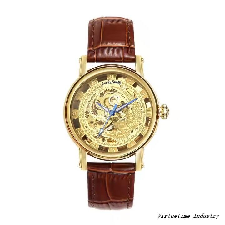 High Quality Leather Strap Manual Mechanical Watches Hot Sales Men Watches Fashion Mechanical Skeleton Watches