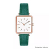 Women's Square Dress Wristwatches Waterproof Stainless Steel Quartz Watches with Leather Strap