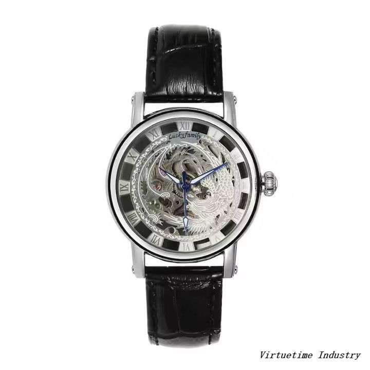 High Quality Leather Strap Manual Mechanical Watches Hot Sales Men Watches Fashion Mechanical Skeleton Watches