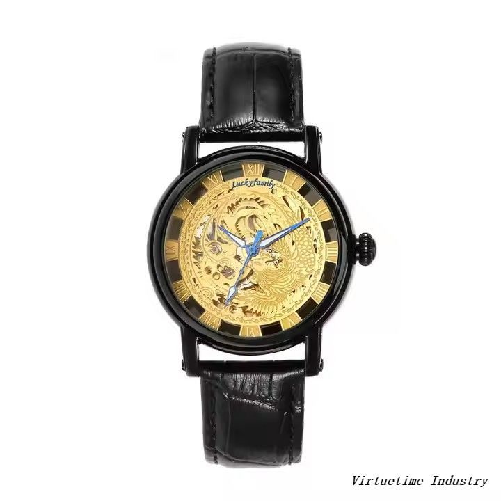 High Quality Leather Strap Manual Mechanical Watches Hot Sales Men Watches Fashion Mechanical Skeleton Watches