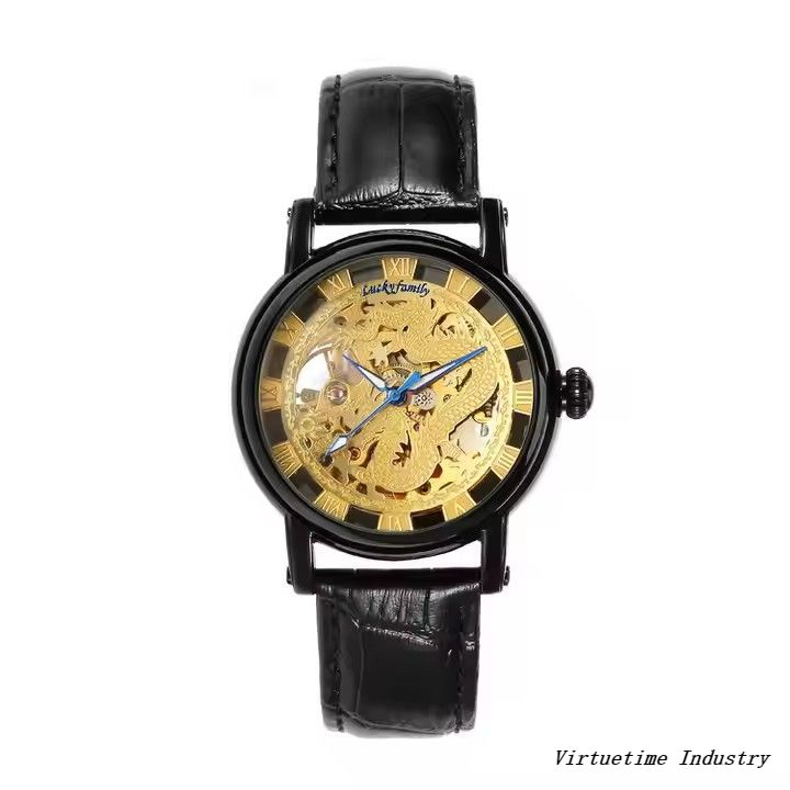 High Quality Leather Strap Manual Mechanical Watches Hot Sales Men Watches Fashion Mechanical Skeleton Watches
